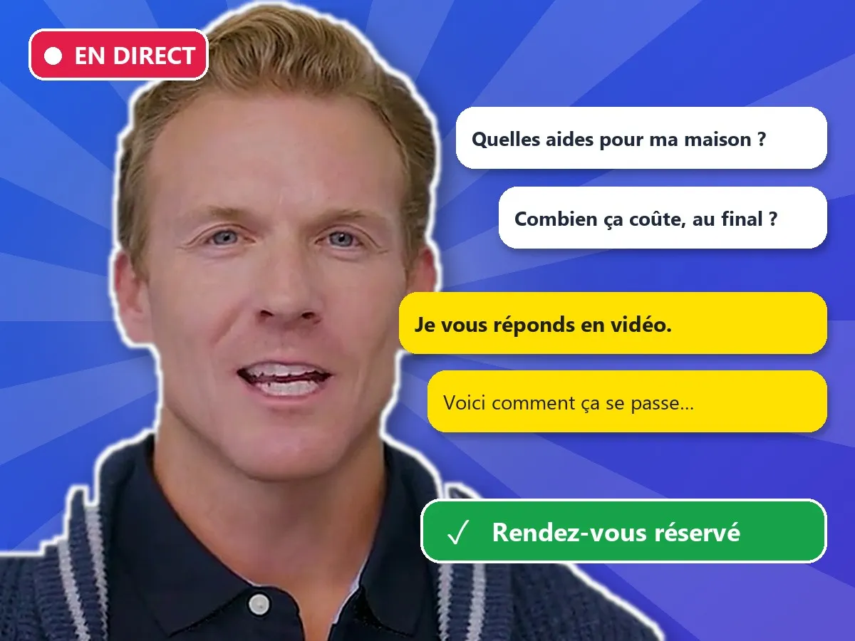 Illustration : un avatar en direct répond aux questions du chat et un rendez-vous est réservé